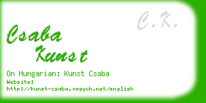 csaba kunst business card
